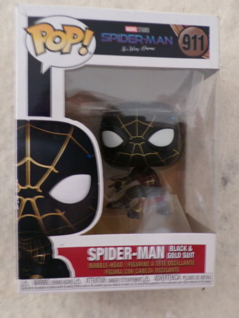 Spider-Man No Way Home Spider-Man Black & Gold Pop! Vinyl Figure #911